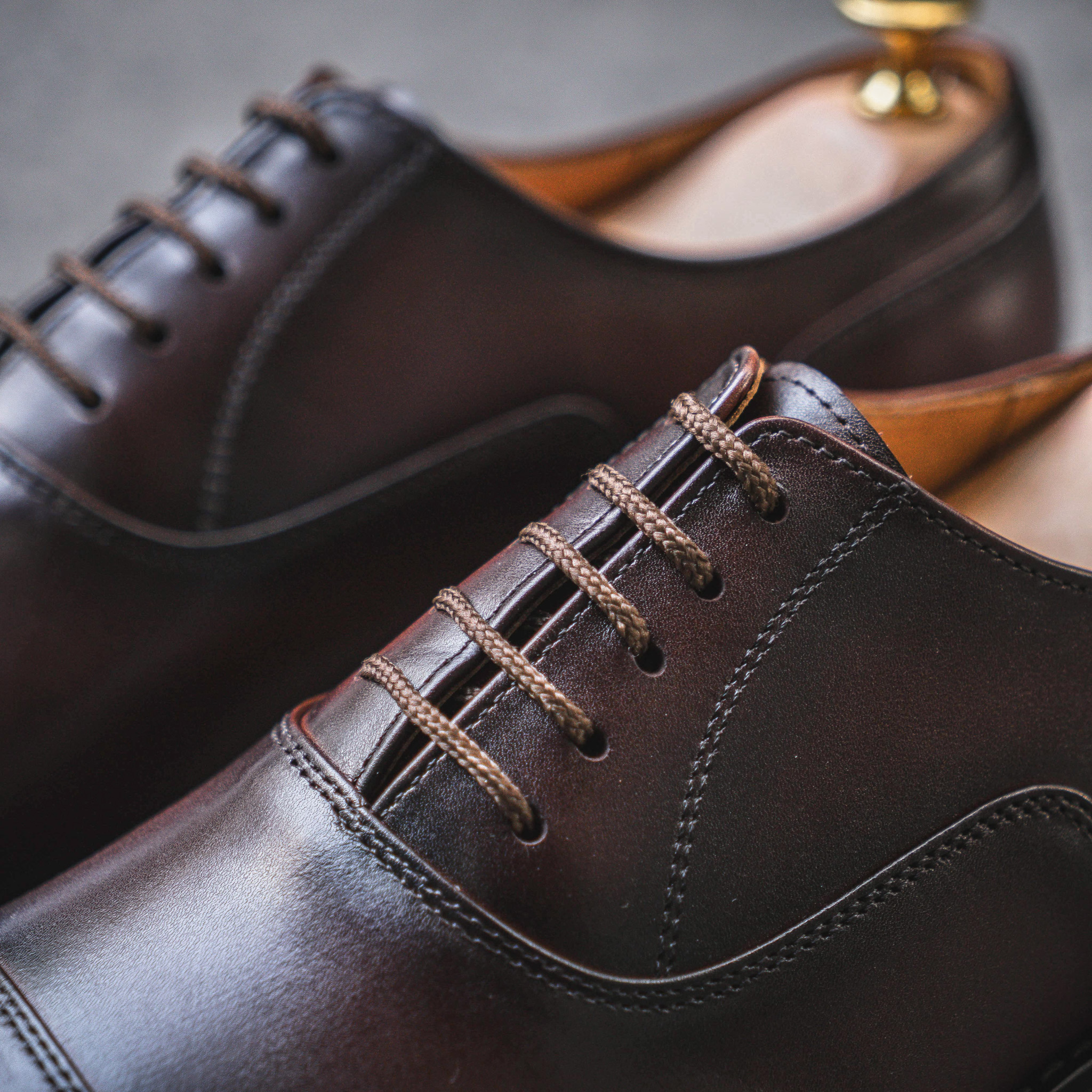 Giày Tây Santoni Oxford Captoe - Nâu 1