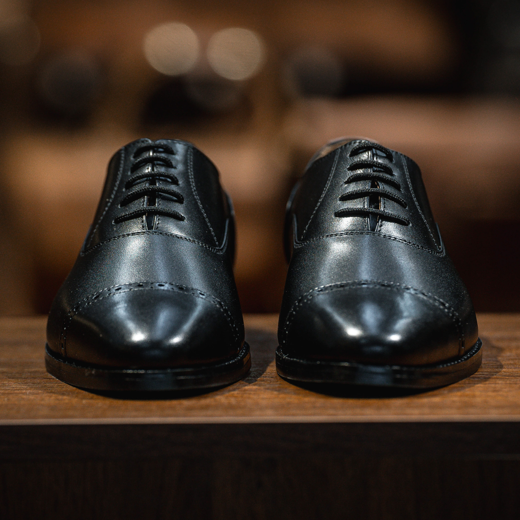 Giày Tây Santoni Oxford Quarter Brogues - Đen 15