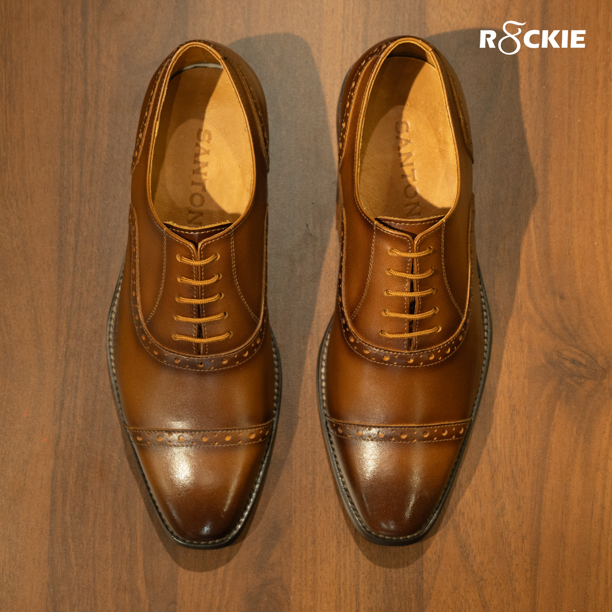 Giày Santoni Oxford Semi Brogues - CAESAR - BÒ CHÁY 4