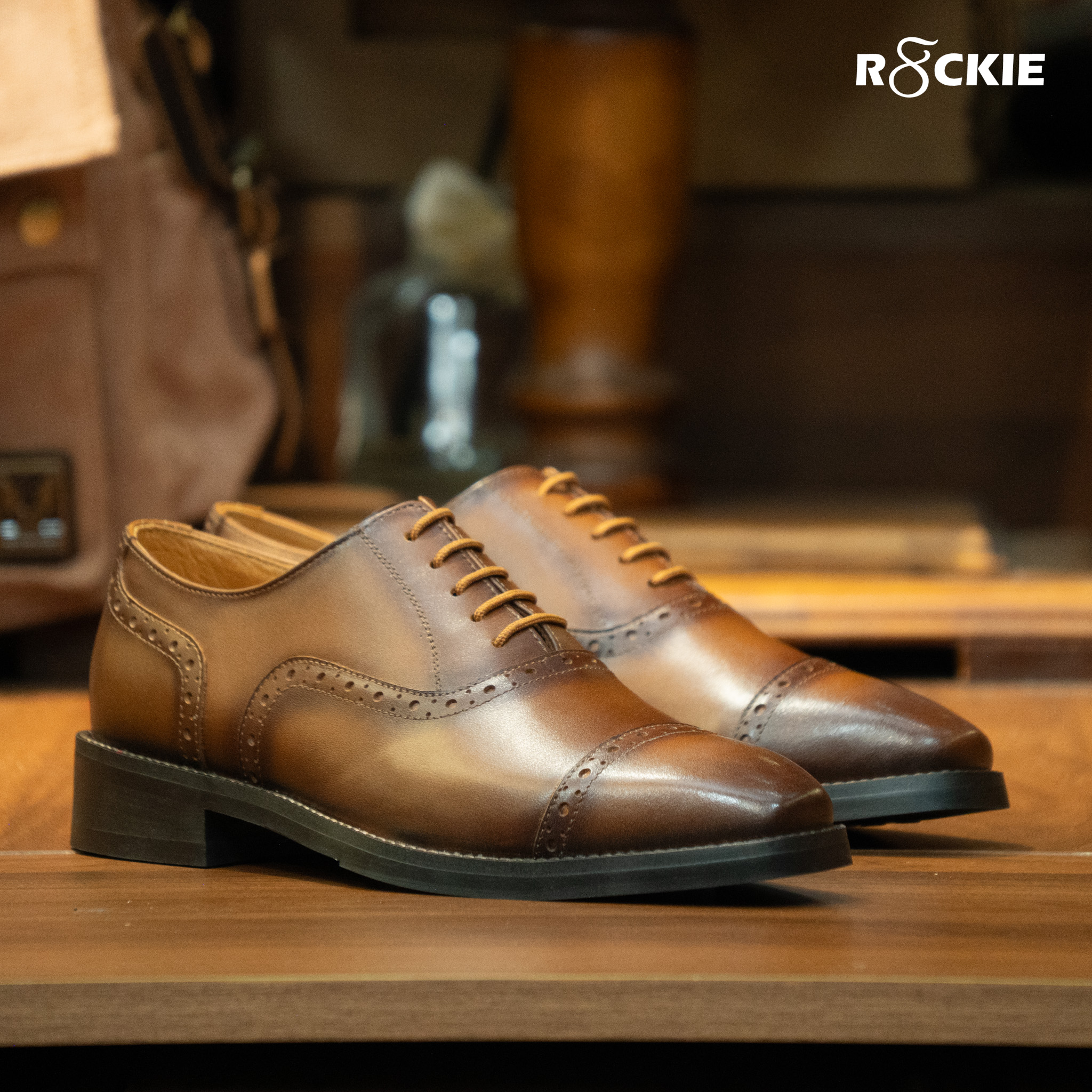 Giày Santoni Oxford Semi Brogues - CAESAR - BÒ CHÁY 6