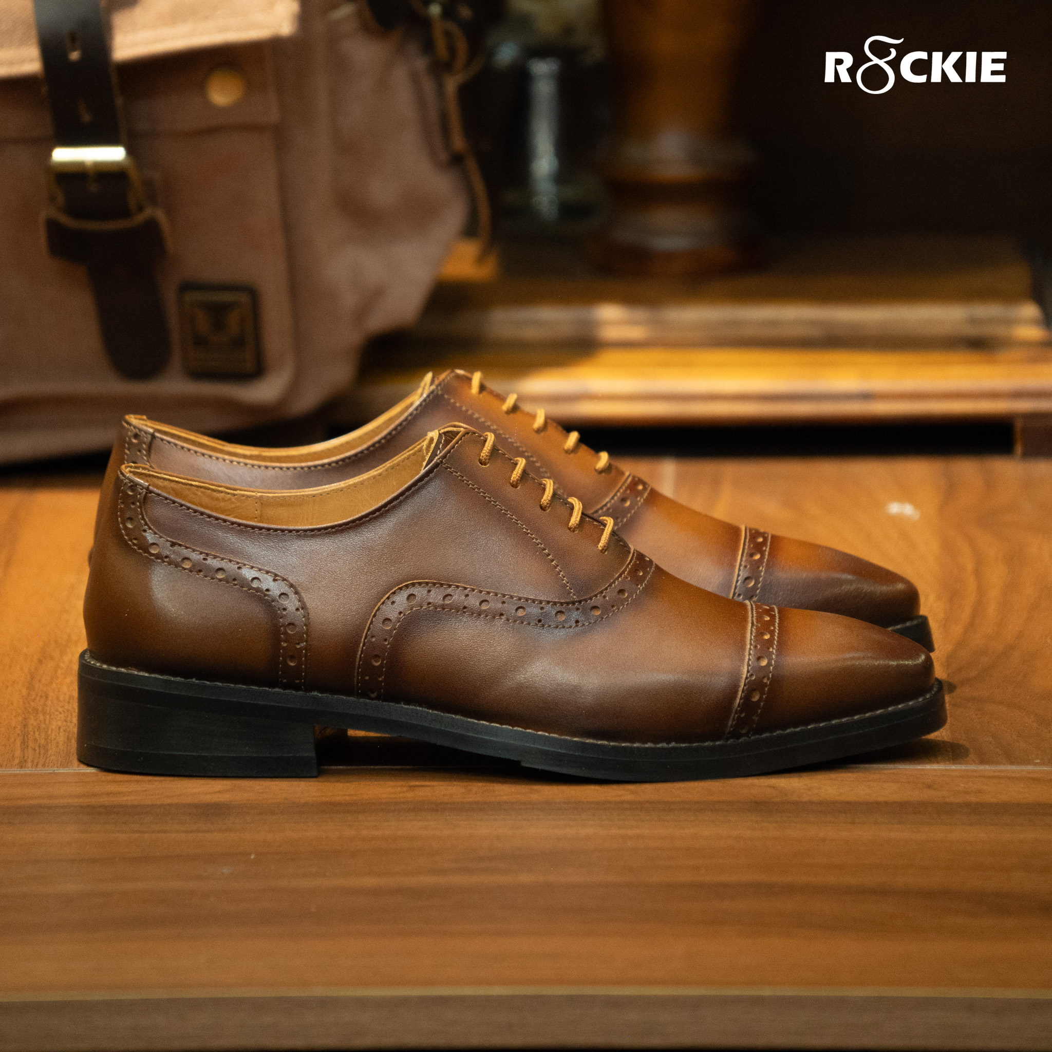 Giày Santoni Oxford Semi Brogues - CAESAR - BÒ CHÁY 8