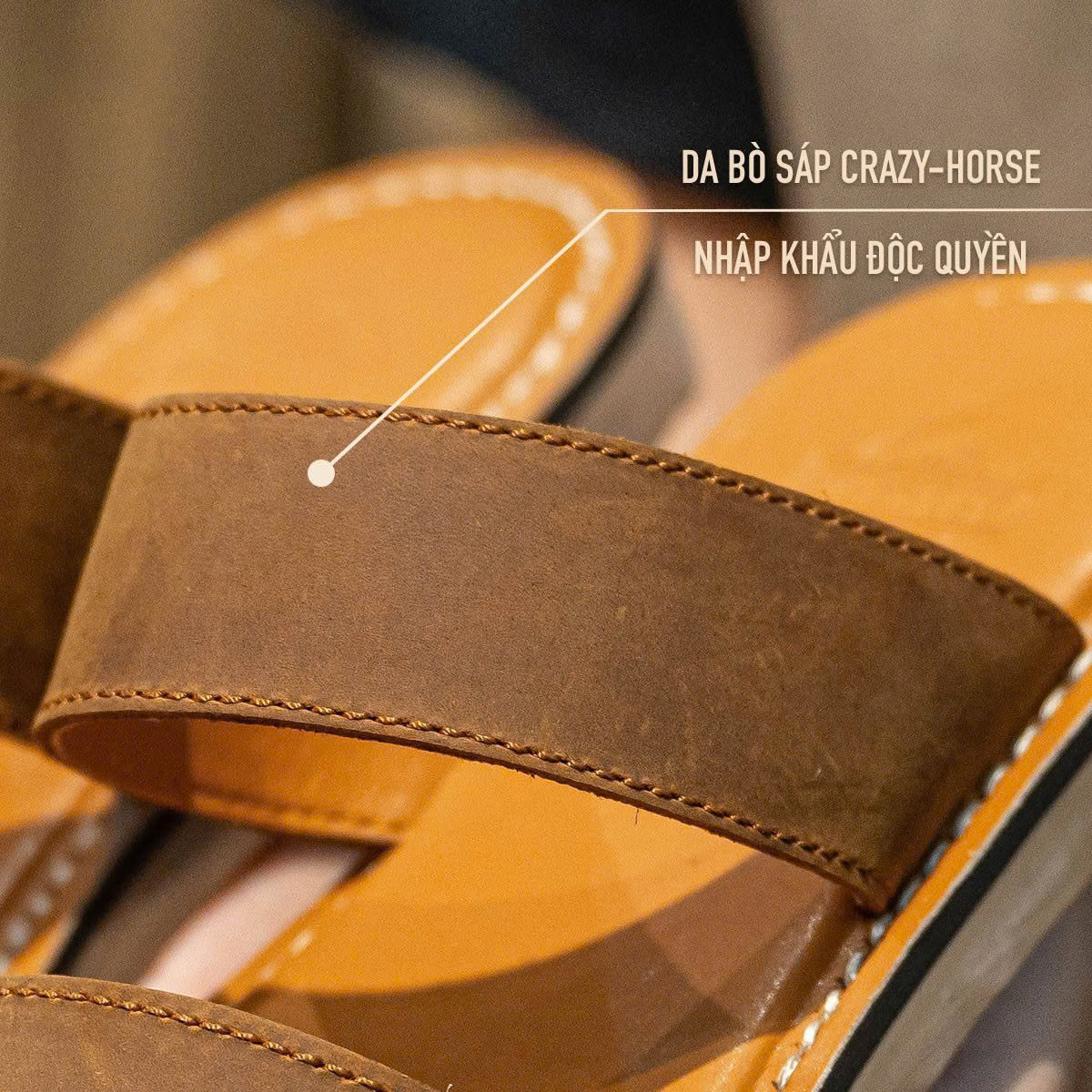 Dép Da Beckman Mushashi - Bò 8