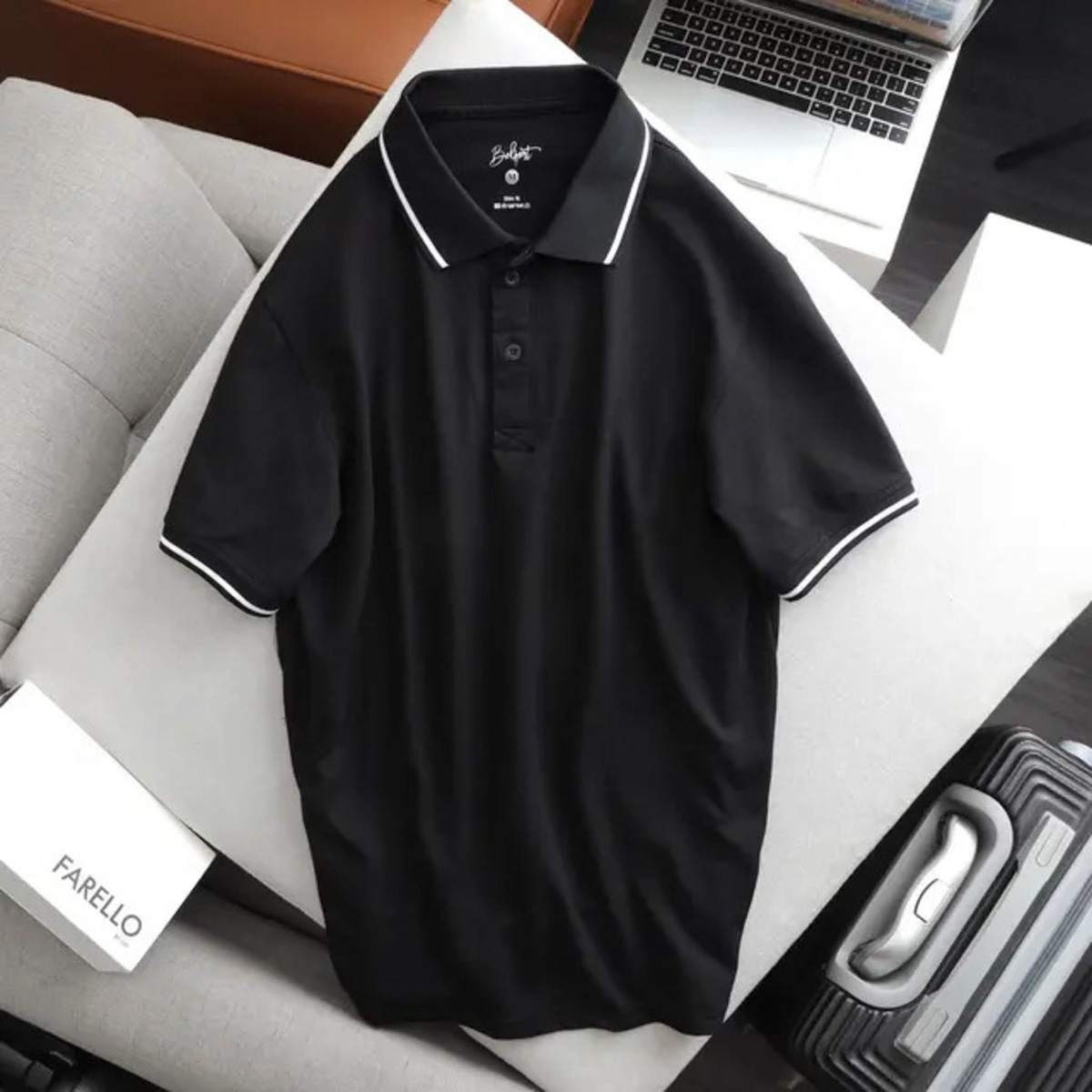 Áo Polo Belfort Viền - Đen 1