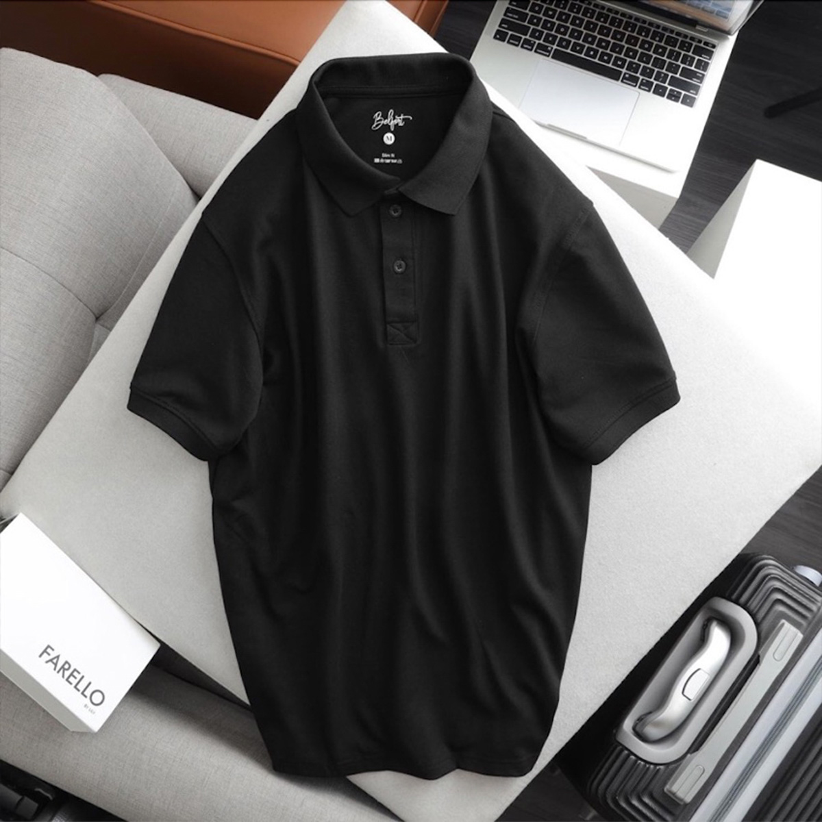 Áo Polo Belfort Trơn - Đen