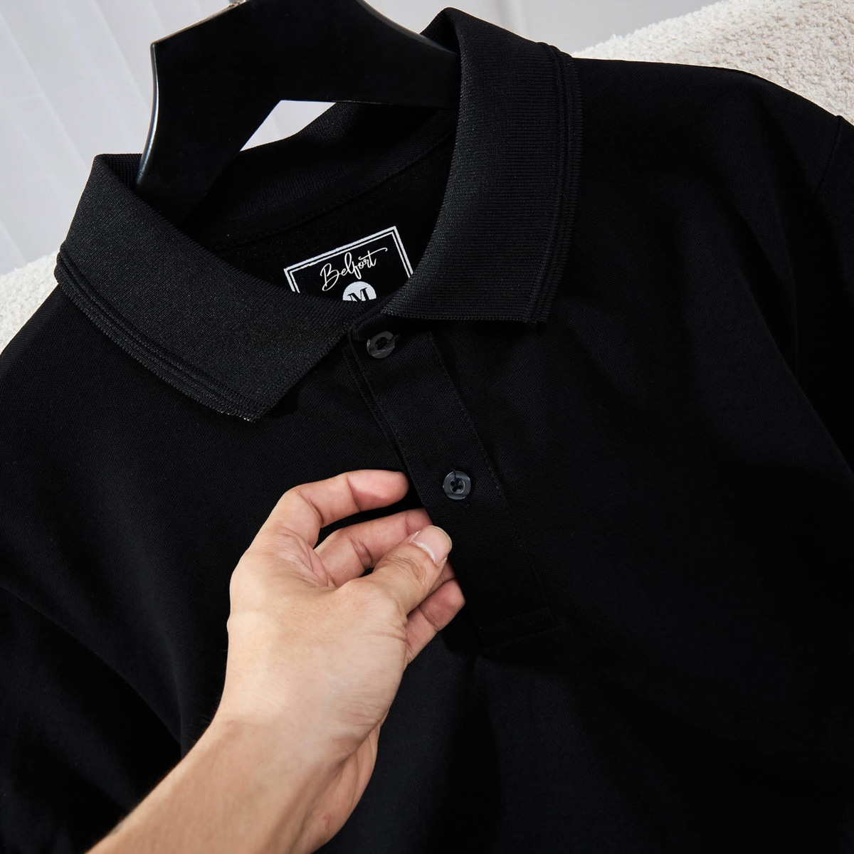 Áo Polo Belfort Trơn - Đen 1