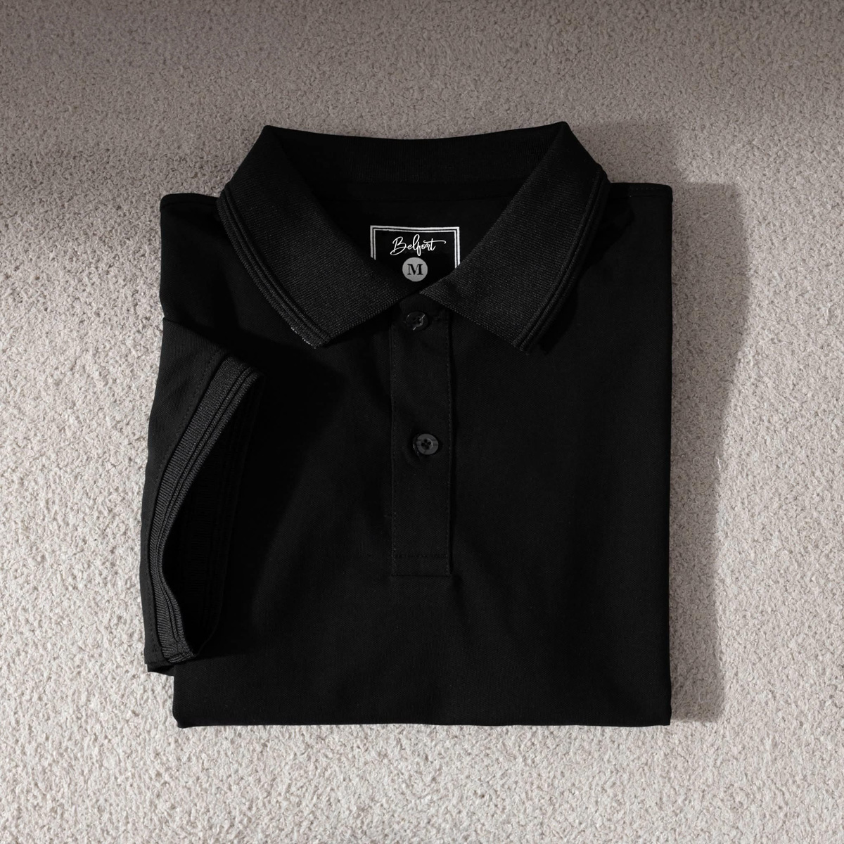 Áo Polo Belfort Trơn - Đen 5