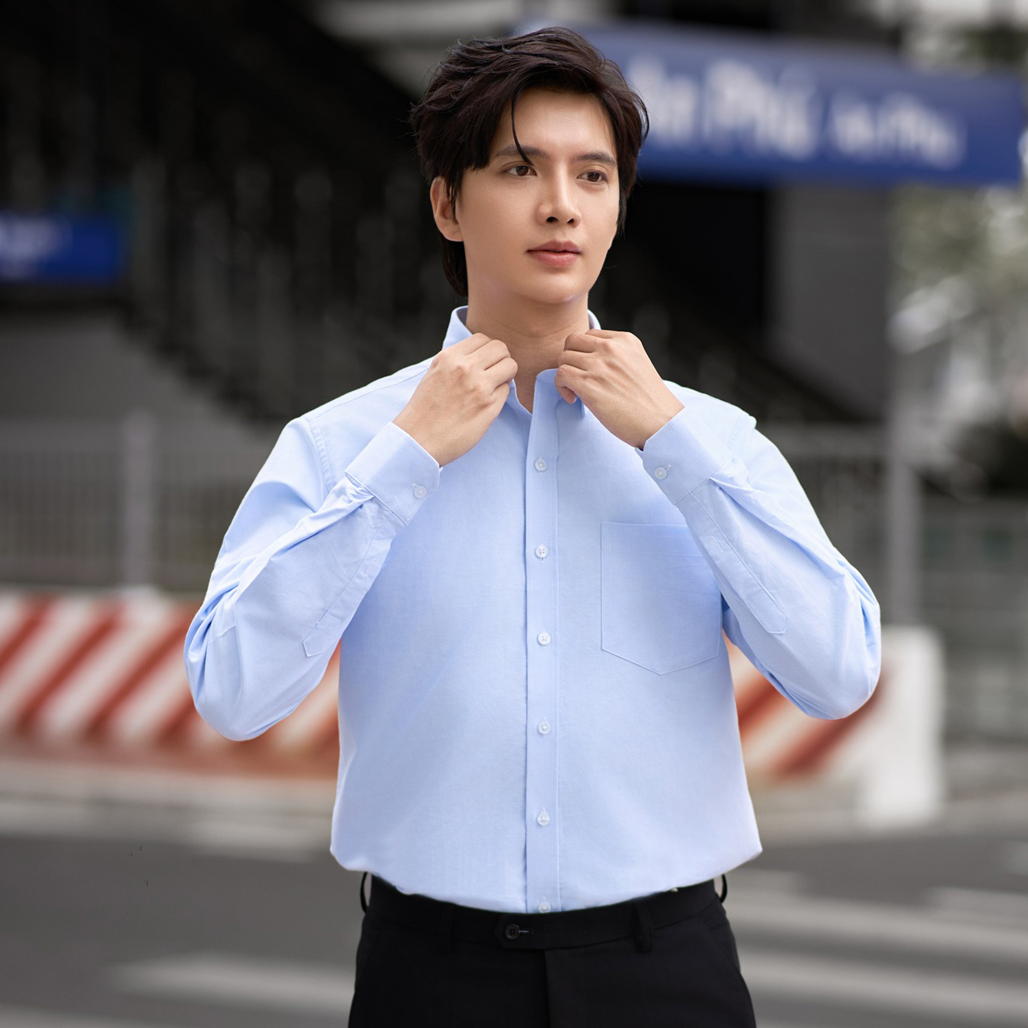 Áo Sơ Mi Oxford Bovis - Xanh Nhạt 3