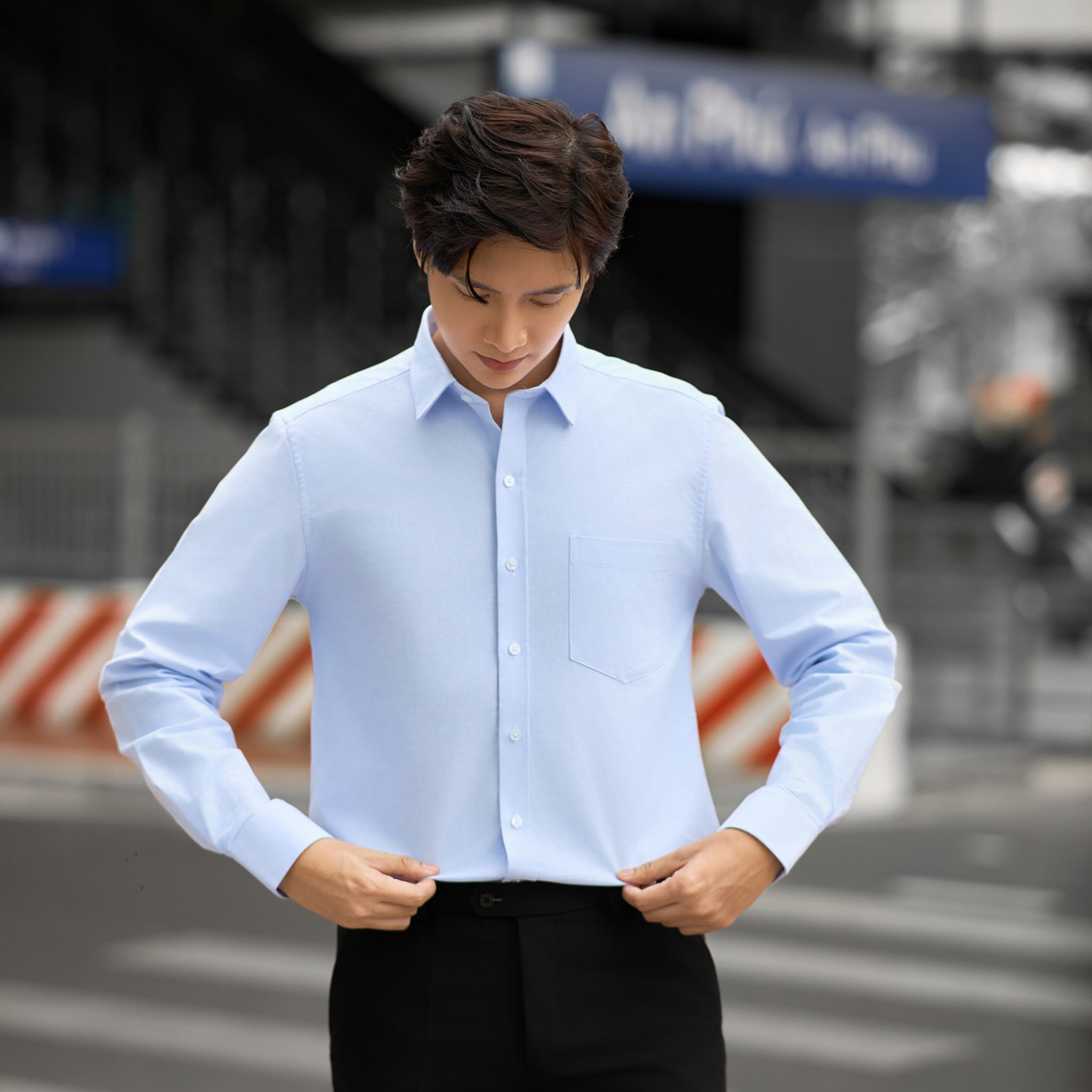 Áo Sơ Mi Oxford Bovis - Xanh Nhạt 2