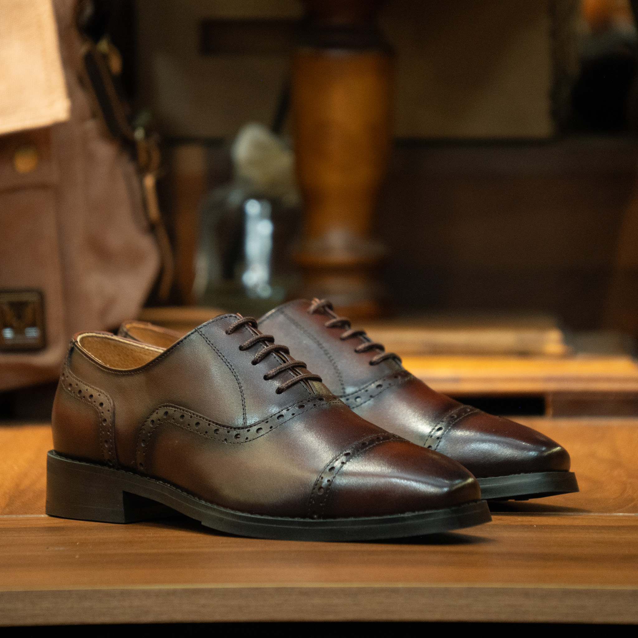 Giày Santorio Oxford Semi Brogues - CAESAR - NÂU