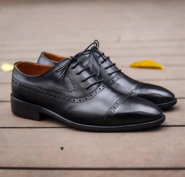Giày Tây Santoni Oxford Trơn - Đen 1